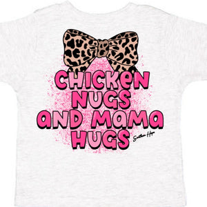 Chicken Nugs & Mama Hugs Short Sleeve Girls Tee (D)