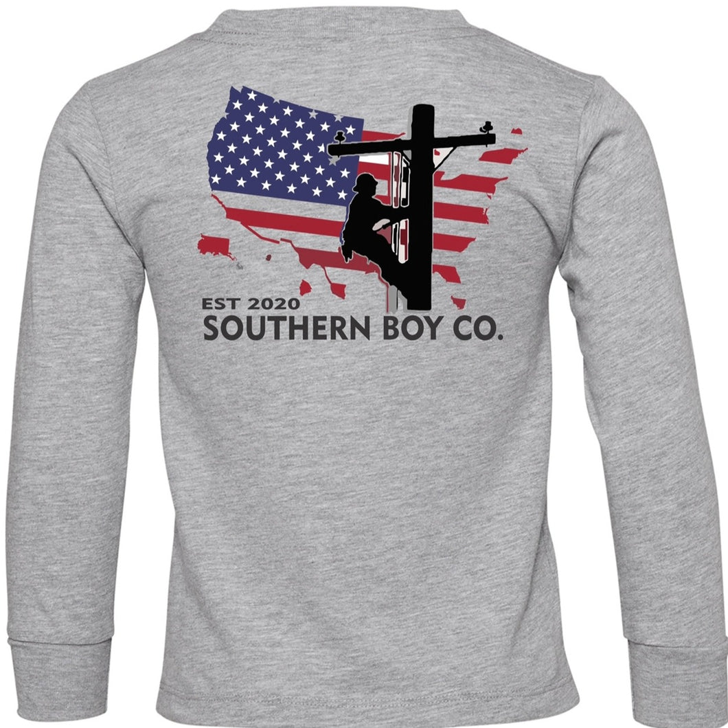 American Lineman Long Sleeve Adult Tee