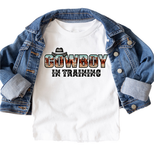 Cowboy in Training Short Sleeve Kids Tee (D)