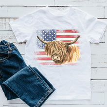 Load image into Gallery viewer, USA Highland Bull Front Design Tee (D)
