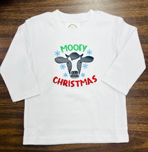 Load image into Gallery viewer, Mooey Christmas Embroidered Long Sleeve Tee
