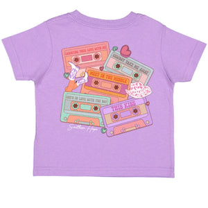 GIRL 90’s Music Tapes (Purple) Shirt Sleeve Kids Tee (D)