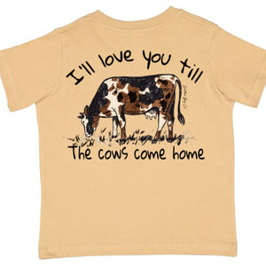 I’ll Love You Till Cows Come Home (Latte) Short Sleeve Kids Tee