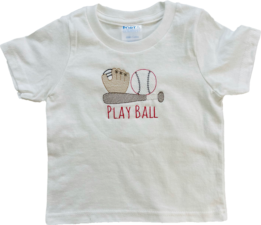 Play Ball Embroidered Toddler Tee