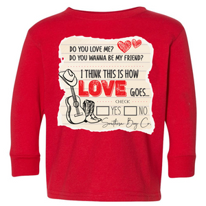 (Boys) Check Yes or No Long Sleeve Kids Tee