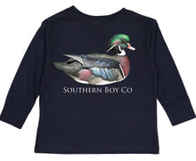 Load image into Gallery viewer, Navy Wood Duck Long Sleeve Youth Tee (D)
