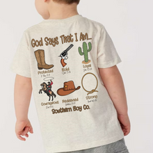 Load image into Gallery viewer, Western God Says Short Sleeve Boys Tee (D)
