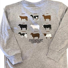 Load image into Gallery viewer, Cow Breeds Long Sleeve Kids Tee
