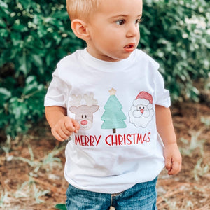 Merry Christmas Embroidery Short Sleeve T-shirt