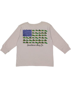 Tractor Flag Long Sleeve Kids Tee