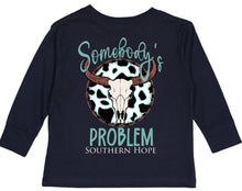 Load image into Gallery viewer, Somebody’s Problem Long Sleeve Girls Tee (D)
