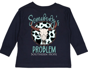 Somebody’s Problem Long Sleeve Girls Tee (D)