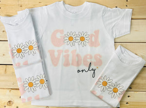 Good Vibes Short Sleeve Girls Tee (D)