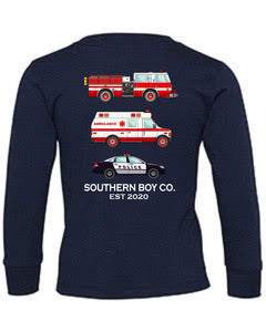 Navy First Responders Long Sleeve Youth Tee