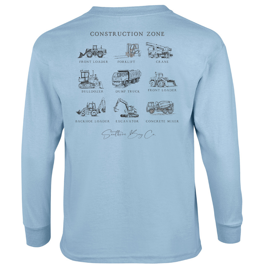 Construction Zone Long Sleeve Kids Tee